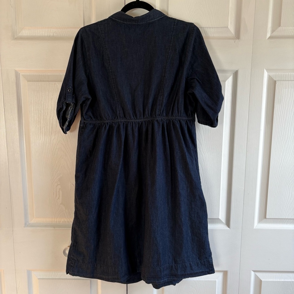 Motherhood Maternity Denim Button Down Dress Dark Blue Pregnancy Fit&Flare‎ L - Picture 5 of 8